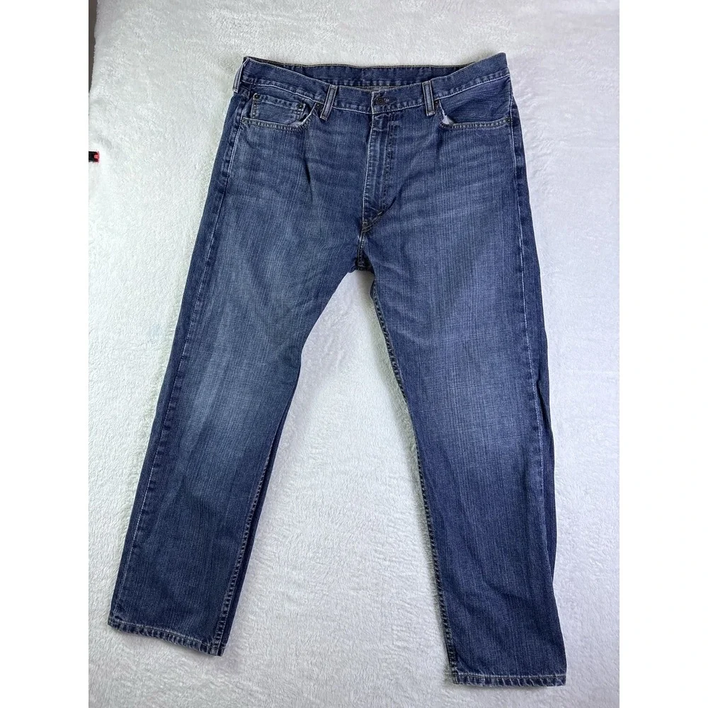 Levi's 505 Regular Fit Jeans Mens 40x30 Blue Medium Wash Straight Leg Denim